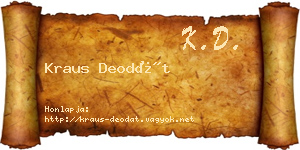 Kraus Deodát névjegykártya